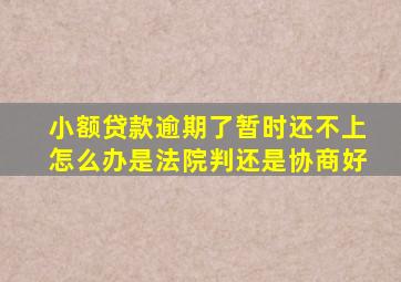 小额贷款逾期了暂时还不上怎么办是法院判还是协商好